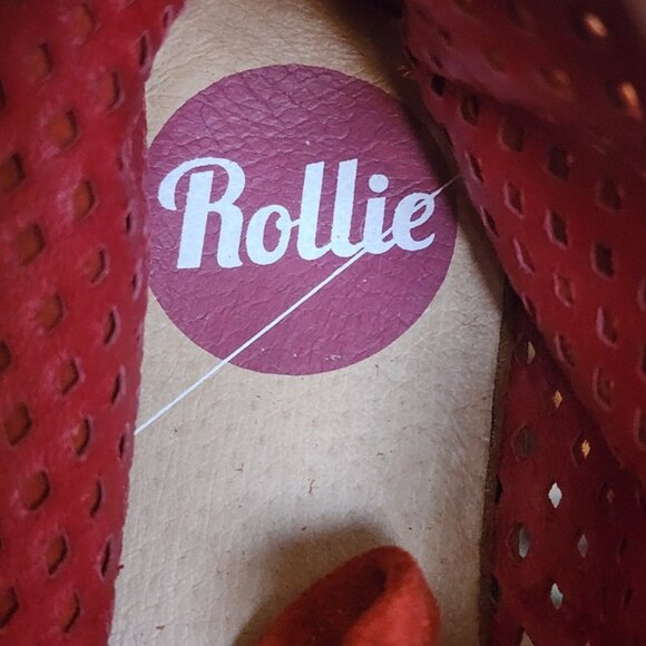 Rollie Chukka Shoes Mens Size 40 Red Perforated Leather Casual Lace Up Comfort - Picture 9 of 11